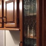 Another view of the kitchen cabinet stained-glass in place